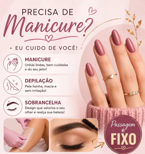 Manicure que faça sobrancelha e depilação *86 