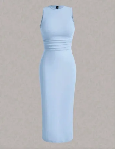 Vestido Longo Acinturado.