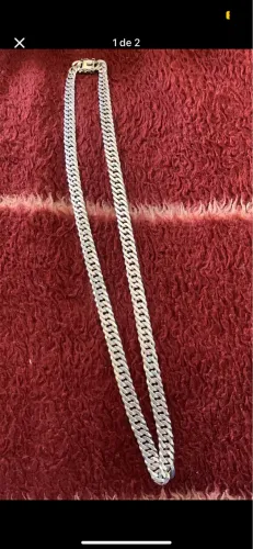 Corrente prata elo duplo 10 mm fecho de gaveta 70 cm