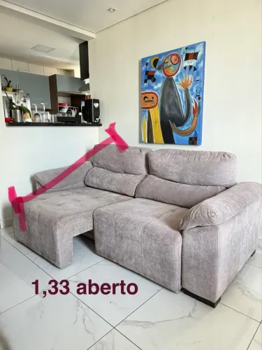 BOTA FORA - OPORTUNIDADE- Sofá Retrátil ETNA 2,20m em Suede - Muito Confortável