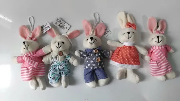 Mini coelhinhos decorativos (kit 5 unidades) Ideais para decoração cestas, lembrancinhas