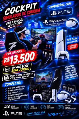 Cockpit com ps5 e vr2
