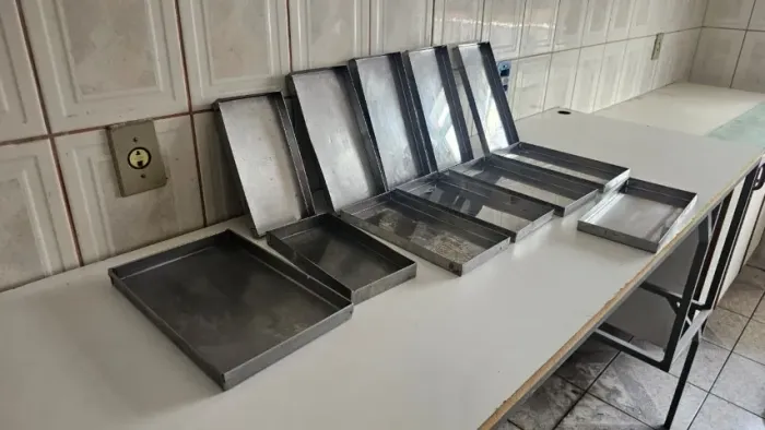 12UN BANDEJA DE INOX Expositora Freezer Padaria