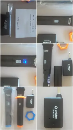 Microfone pouco tempo de uso funcionando semi novo recarregável