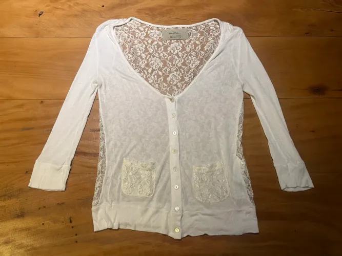 cardigan renda off white zara