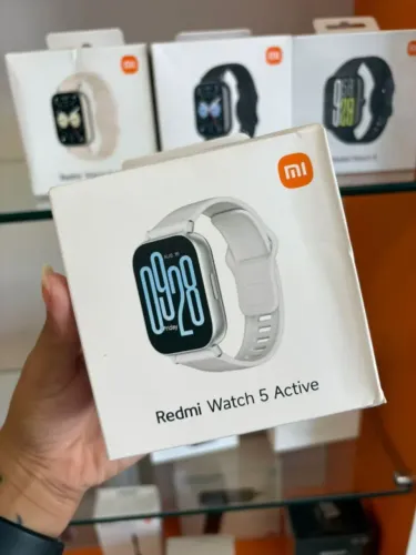 Smartwatch Xiaomi Redmi Watch 5 Active Prata e Preto NOVO NA CAIXA