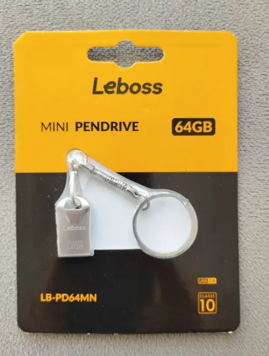 Pendrive Mini 64gb Usb 2.0 Com Chaveiro Leboss - Lb-pd64mn