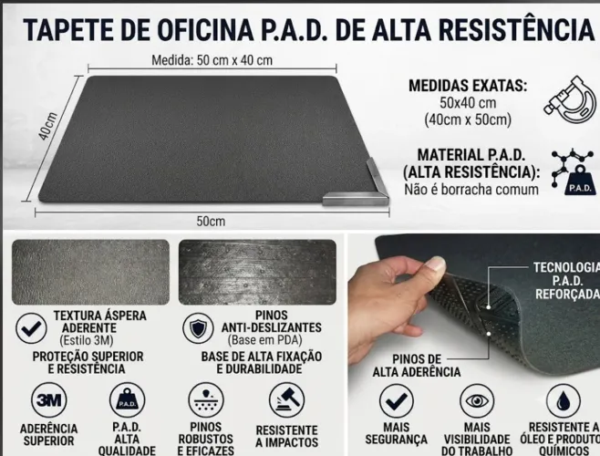 Tapete Multiuso 50x40cm - Antiderrapante e Resistente (Promoção!)