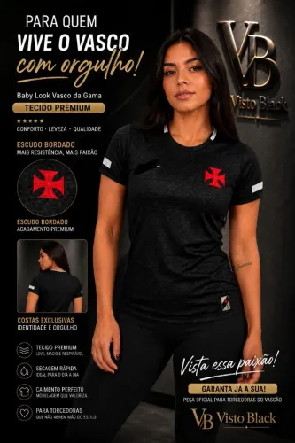 Blusa baby look feminina do vasco