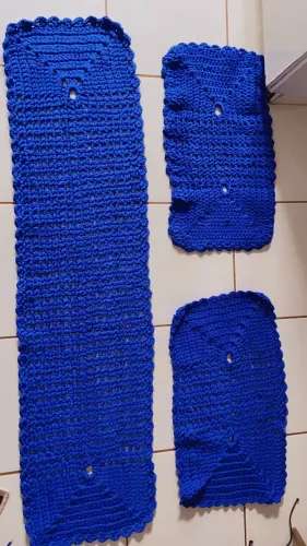 Tapete de crochê - Kit com 3 unidades