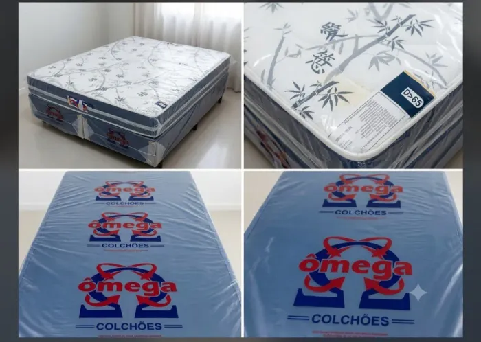 Conjunto completo Cama Box QUEEN Ortopédica Omega D65 - IMPECÁVEL R$ 600