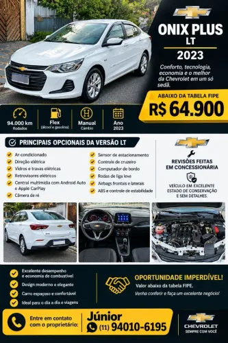 Chevrolet Onix Plus LT 1.0 12V Flex Mec. 4P 2023