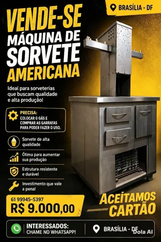 Vendo máquina de sorvete americana