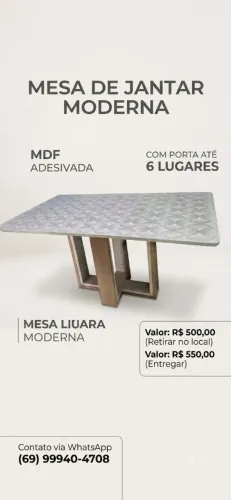 Mesa de Jantar para 6 lugares