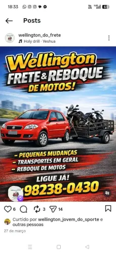 Frete e pequena mudança 