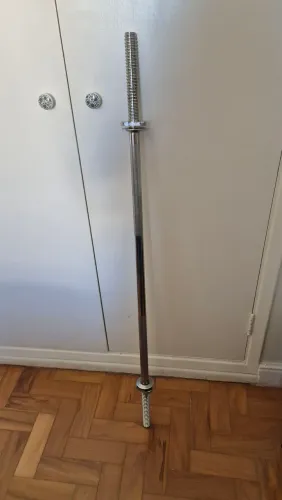 Barra De 1,2m Com Porcas Maciça P/ Musculação Suporta<br>300kg