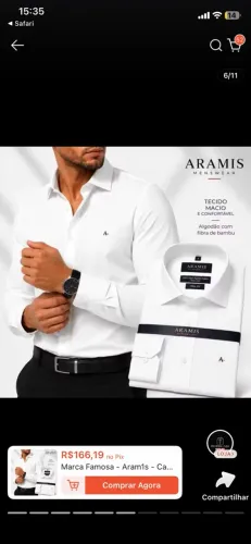 Camisa aramis Social slim fit tam 1