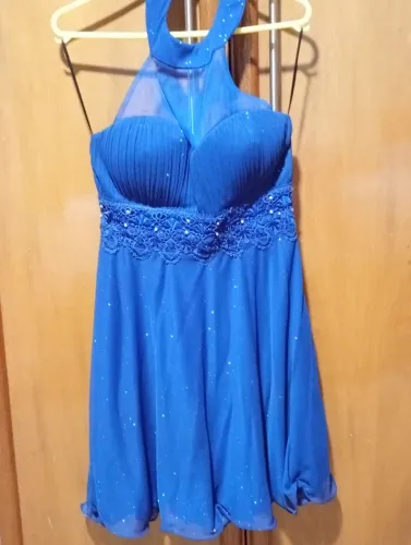Vestido de festa azul escuro