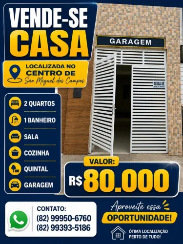 Casa em são Miguel dos Campos a venda 