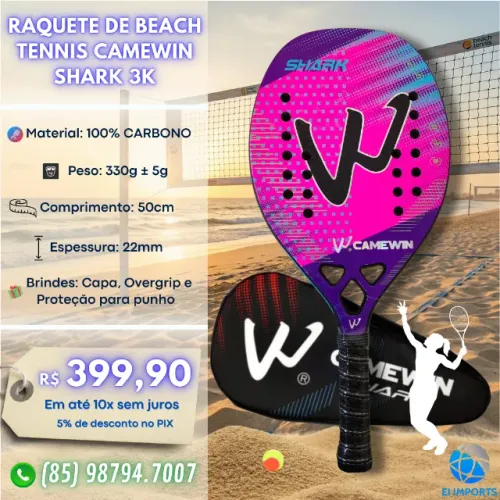 Raquete de Beach Tennis Camewin Shark 3K