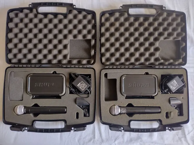 Kit com dois microfones Shure PGX24/SM58