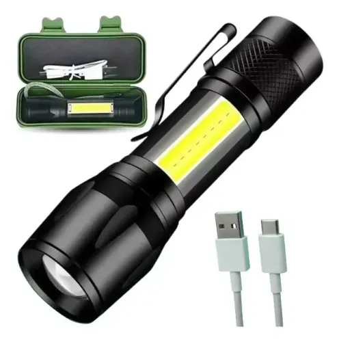 Mini Lanterna Tática com Zoom manual 3 Modos