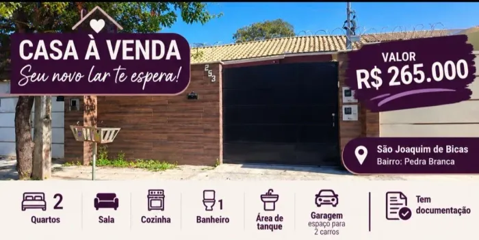 ? CASA À VENDA - PEDRA BRANCA | SÃO JOAQUIM DE BICAS