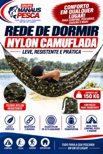 REDE DE DORMIR NYLON CAMUFLADA