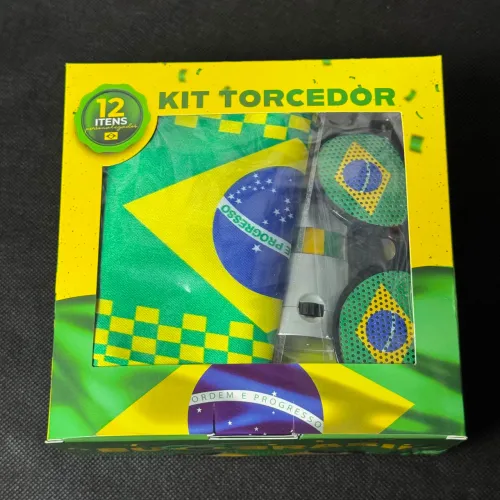 Kit torcedor Brasil Copa do Mundo com 12 itens