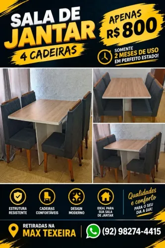 Sala de jantar 4 cadeiras
