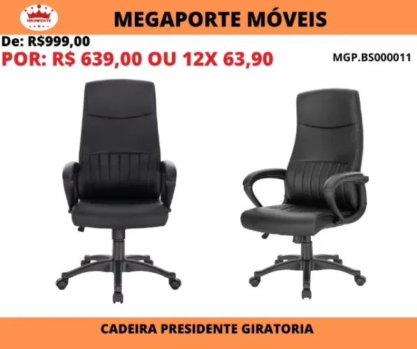 Cadeira de Escritório Giratória Presidente