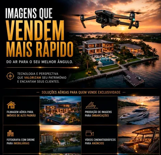 Gravação de drone (Imobiliárias + Construtoras + Embarcações + Automóveis em geral)