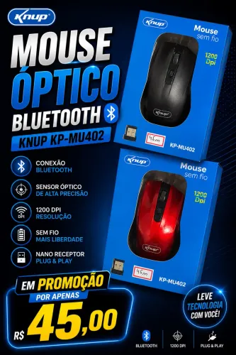 Mouse óptico bluetooth KNUP KP MU402