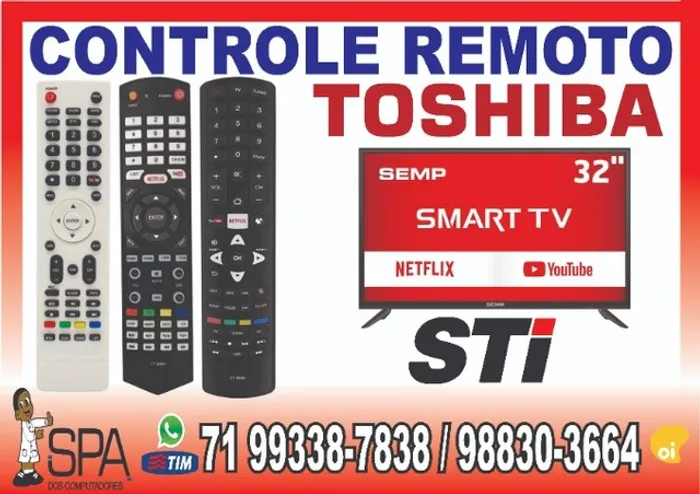 Controle Semp Toshiba Tecla Netflix e Youtube 