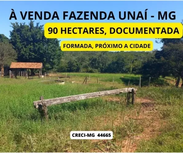 Venda fazenda Unaí mg escriturada formada rio bem estrururada