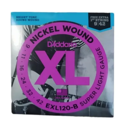 Encordoamento Daddario 009 Guitarra Exl120b + 1a Corda "mi" Extra