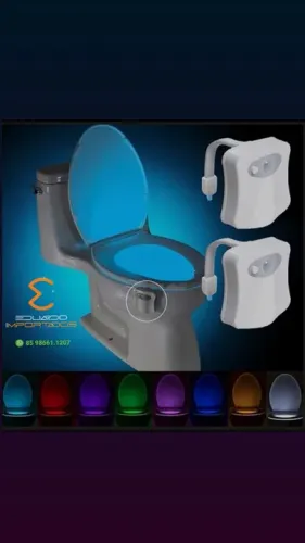 Lâmpada de sanitário com sensor led várias cores 