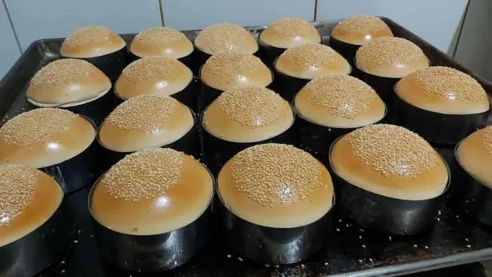 Aro de pão de hambúrguer e confeitaria 