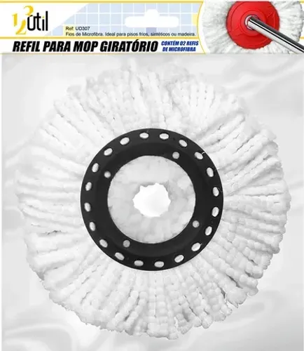 2 Refil Para Mop Giratório 360 Esfregão