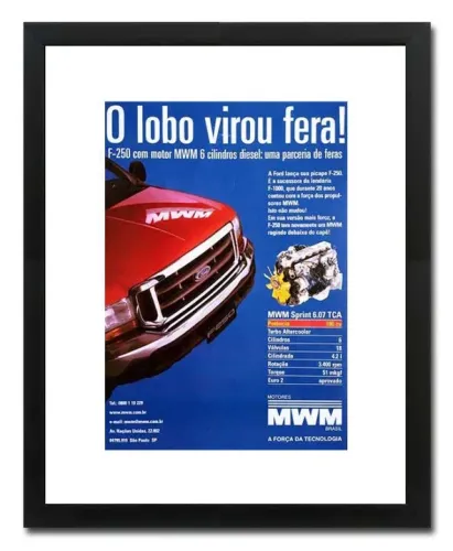 Ford F250 - Quadro decorativo com matéria ou propaganda original de revista
