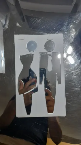 Par de Adesivos de WC em Acrílico Espelhado