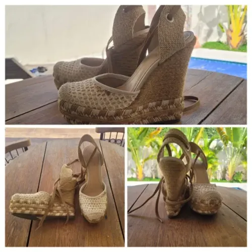 sandália espadrille schutz - anabela rústica e elegante para o verão