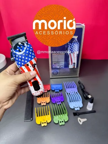 Máquina de cortar cabelo Profissional Sem Fio Recarregável 7 pentes LFJ-1190