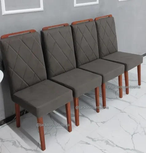 Conjunto de Cadeiras de Jantar Estofadas