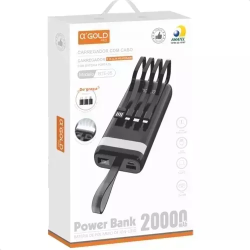 Carregador Portatil Power Bank Gold 20000mah Original 