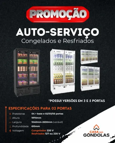 Auto serviço congelados e resfriados