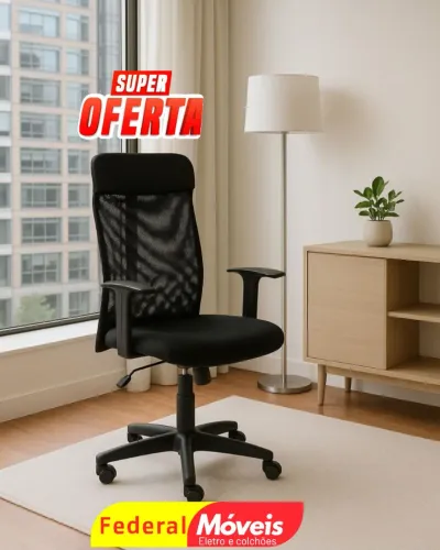 Cadeira Giratória Presidente Brizza sem apoio de cabeça - Qualidade e resistência!