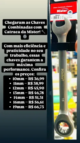 Chave Combinada Com Catraca  Mister