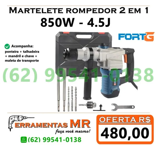 Martelo Rompedor 2 em 1 850W - 4.5J Fortg