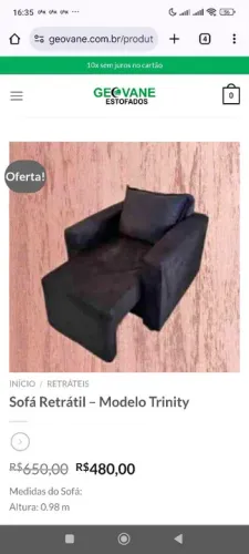 Sofá Retrátil Modelo Trinity - Oferta!